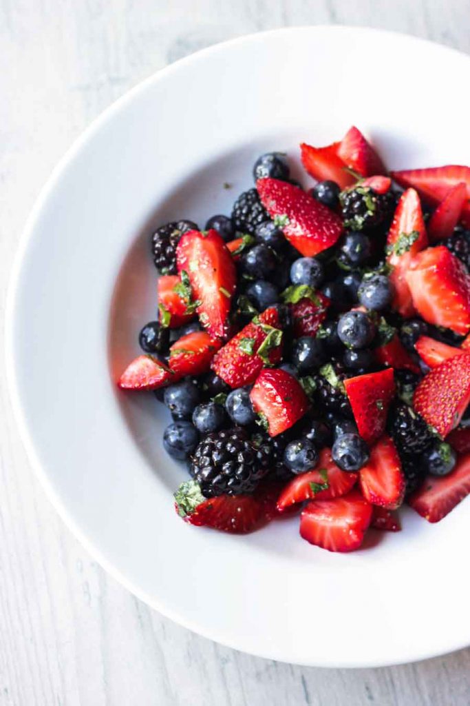 Berry Fruit Salad with Basil Pepper Alternative Dish