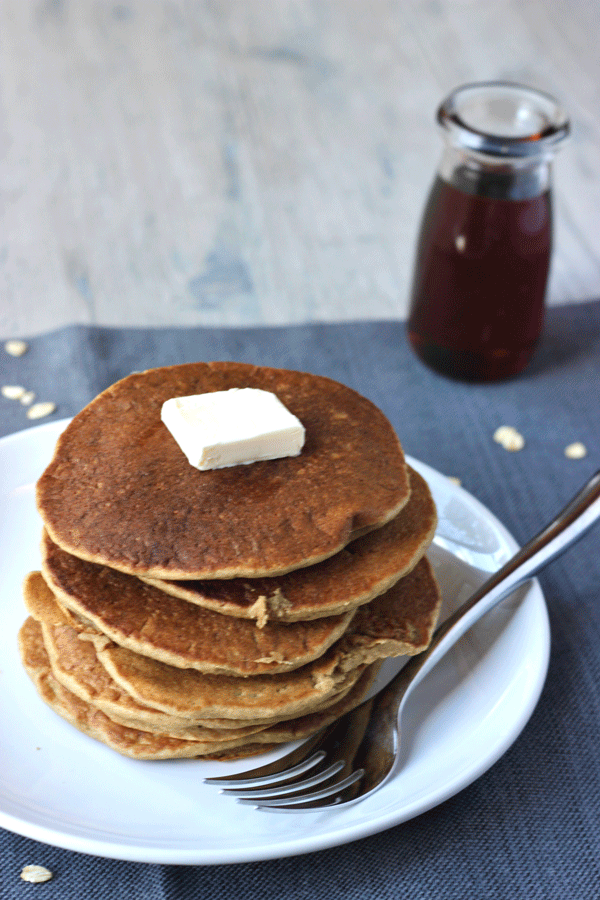 Stack of oatmeal pancakes