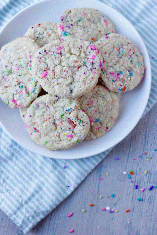 Overhead of Sprinkle Sugar Cookies