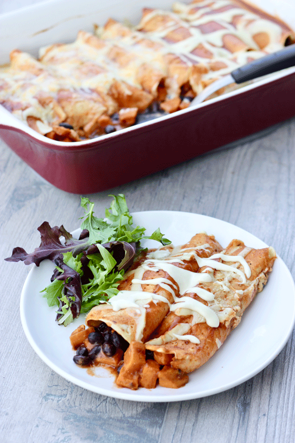 Sweet Potato Black Bean Enchiladas