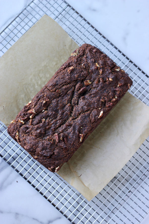 Banana bread on cooling rack