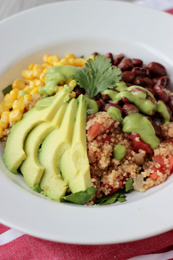 Mexican Quinoa Bowl with Cilantro-Lime Dressing