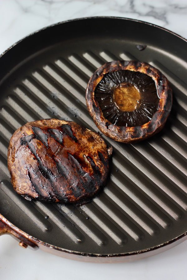 Grilled Portobellos on a grill pan. 