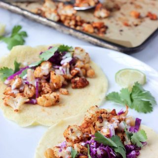Smoky Cauliflower Tacos with chickpeas