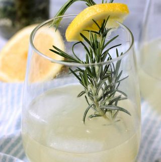 Rosemary Ginger Lemonade with garnish