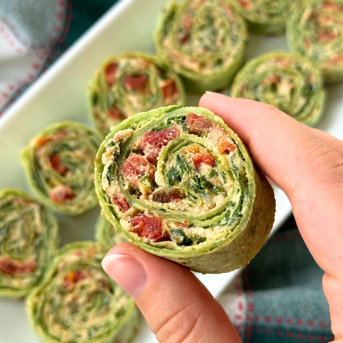 Vegan Pinwheels with Tofu and Sun-Dried Tomato