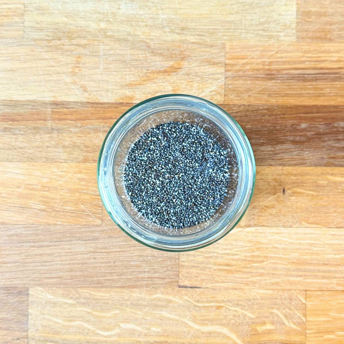 Chia seeds in a jar.