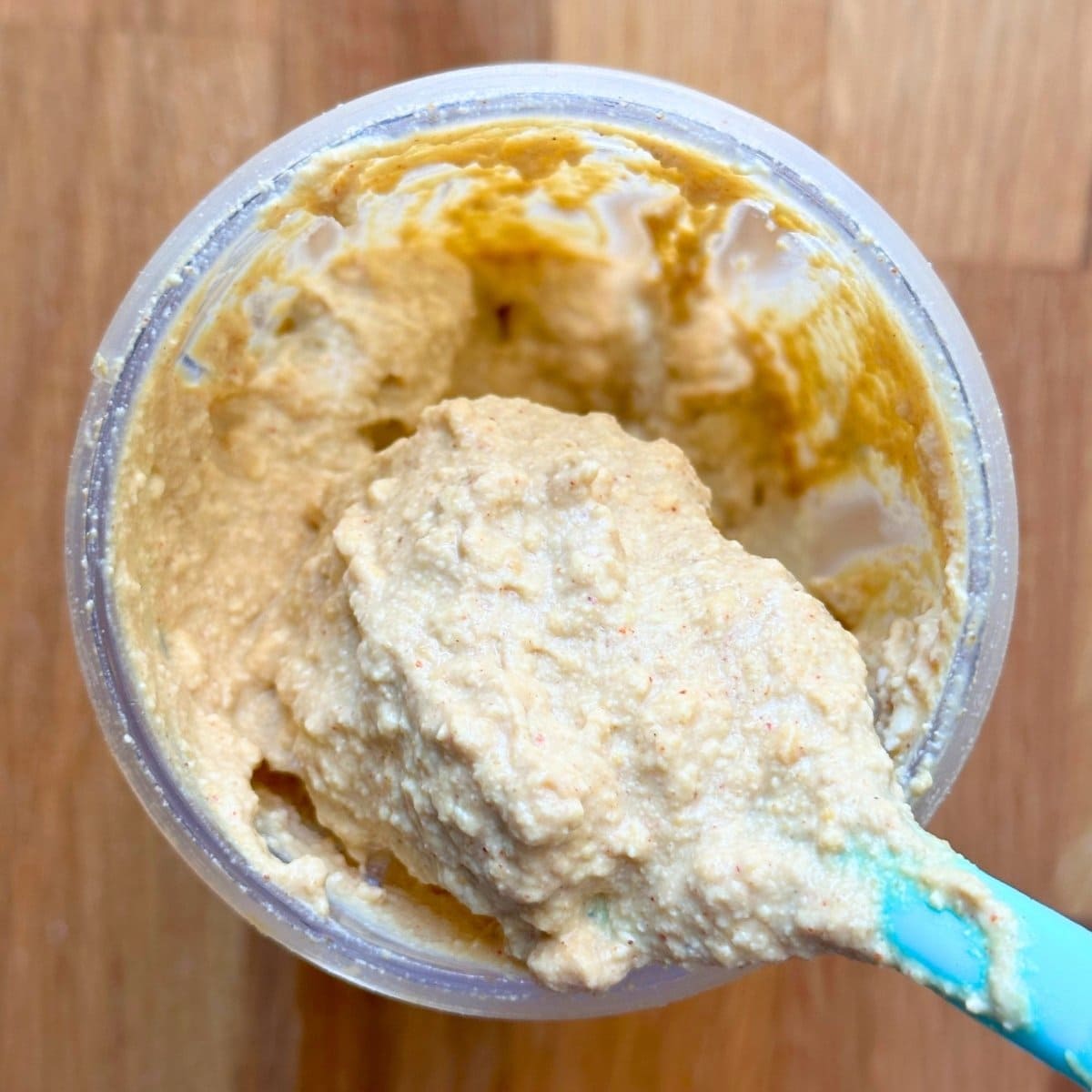 Tofu blended into a cheesy mixture.