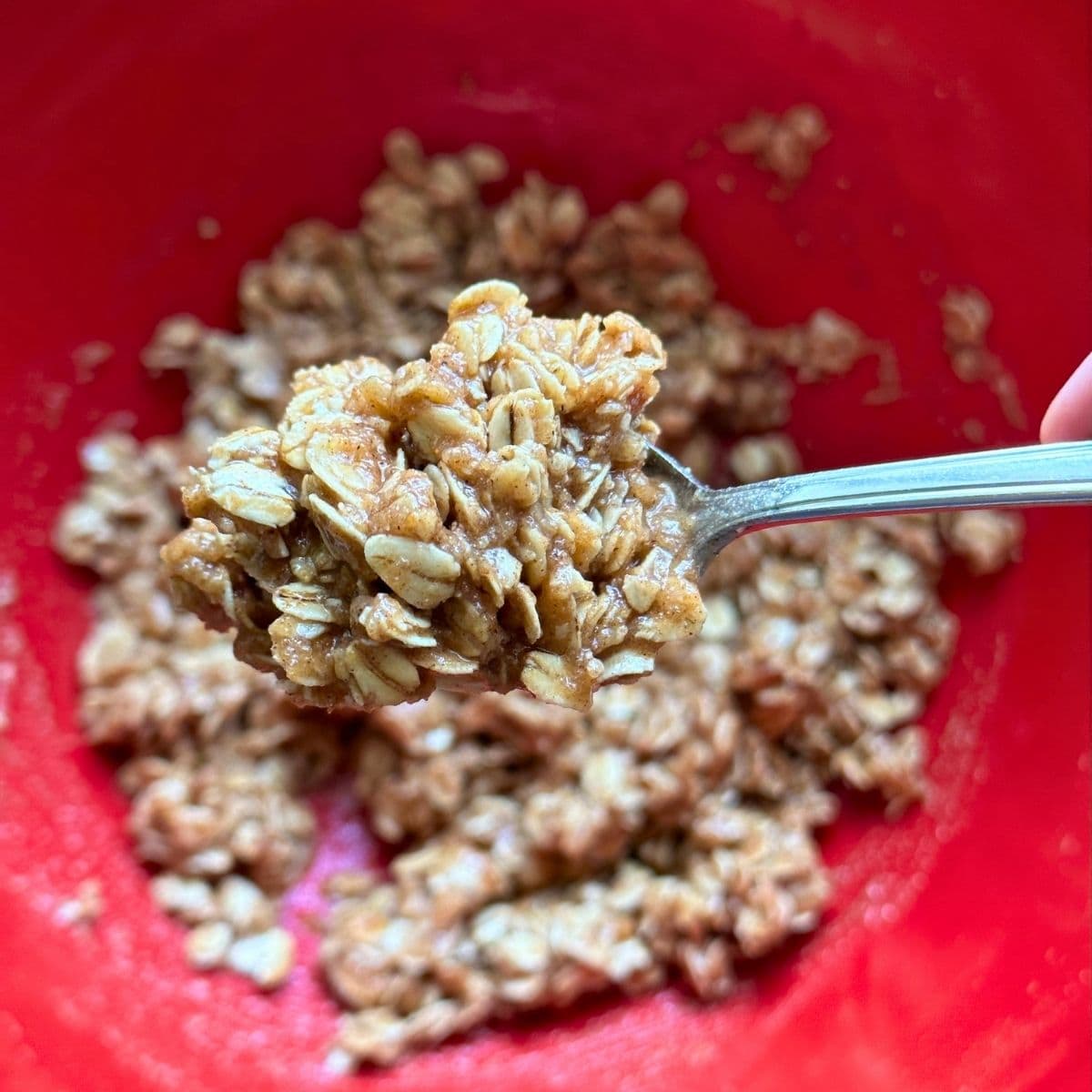Crisp topping with rolled oats mixed together.